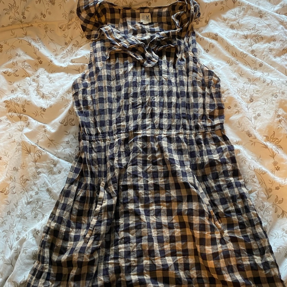 Plaid vintage cottage core mini dress